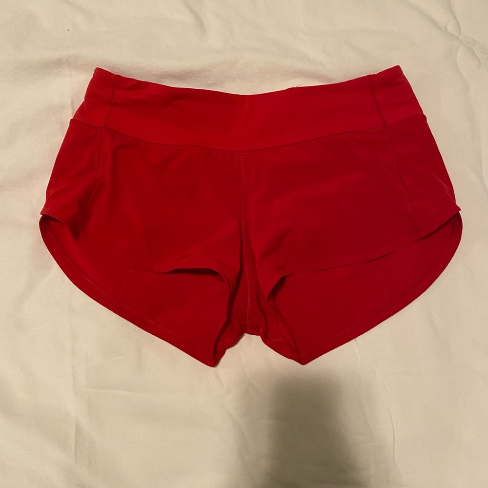 Lululemon Red Speed Up Shorts 2"